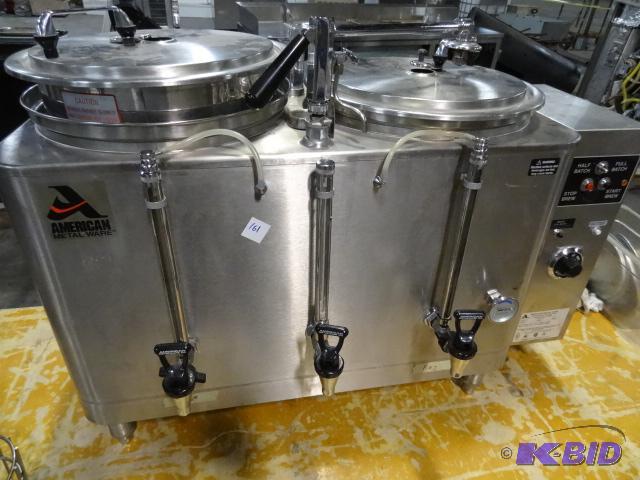 lot 161 image: 3 Spout Dispenser Coffee Maker. Grind Master ...