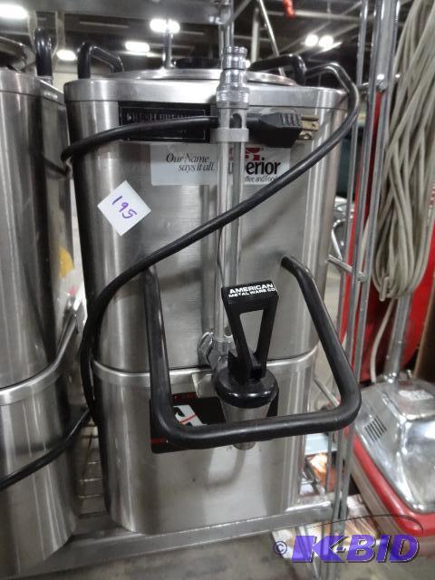 lot 195 image: American Metal Wave Coffee Warmer with Dispen...