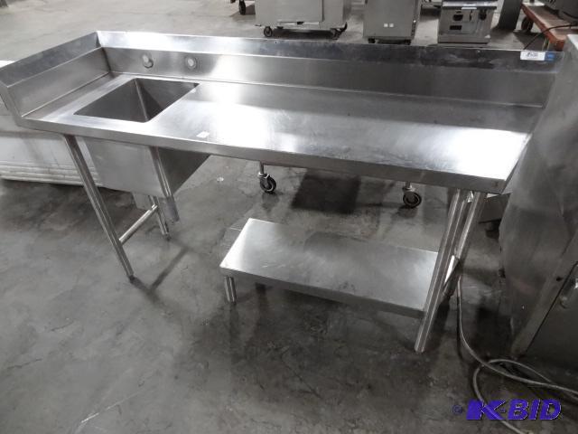 lot 54 image: Two Rivers Stainless Sink and Table. 68 X 20 ...
