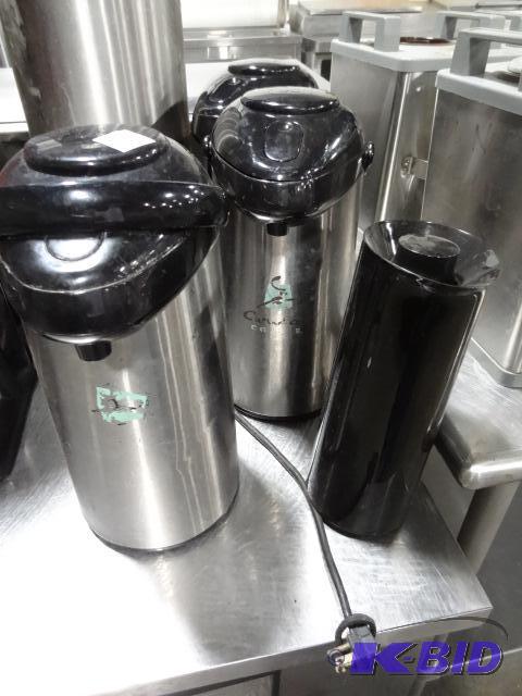lot 61 image: 3 Air Pump Coffee Dispensers...