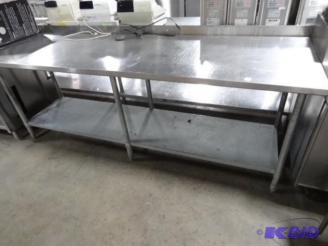 lot 84 image: Stainless Prep Table. 96 X 30 X 36...