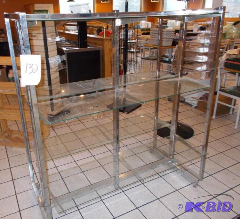 Metal Retail Display Shelving Unit With 6 Gla...
