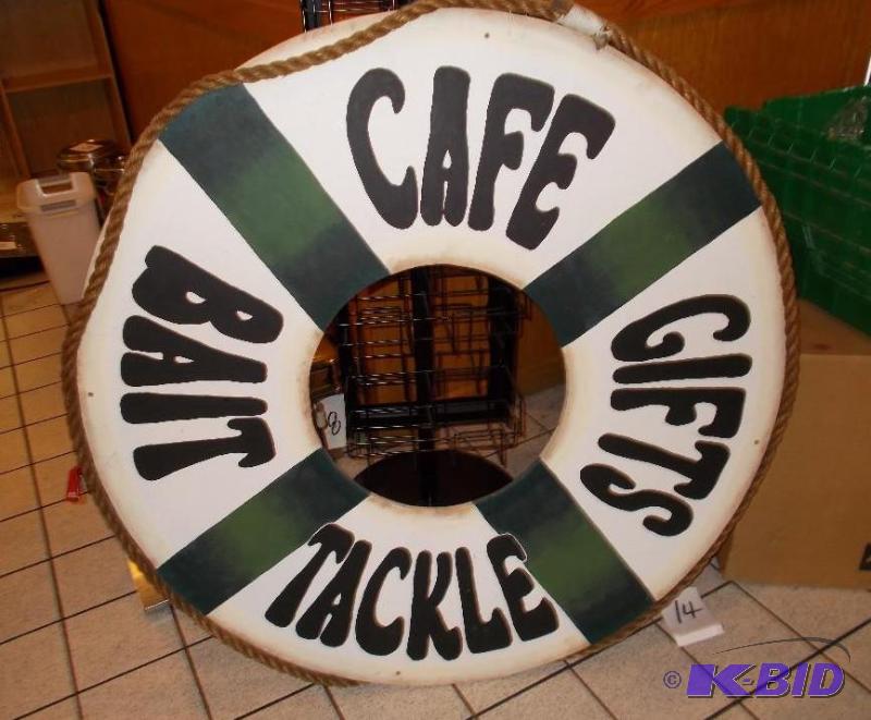 Wood Life Raft Style Commercial Display Sign...