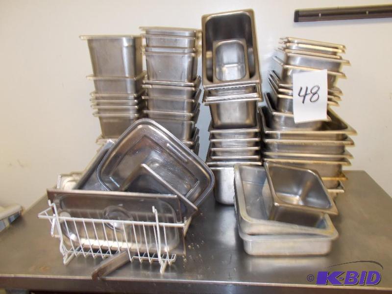 1 Large Lot of Stainless Steel, Steam Table, ...