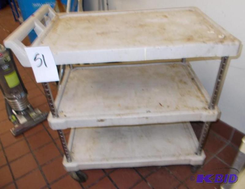 Wheeled 3 Shelf Kitchen Work Cart In Good Con...