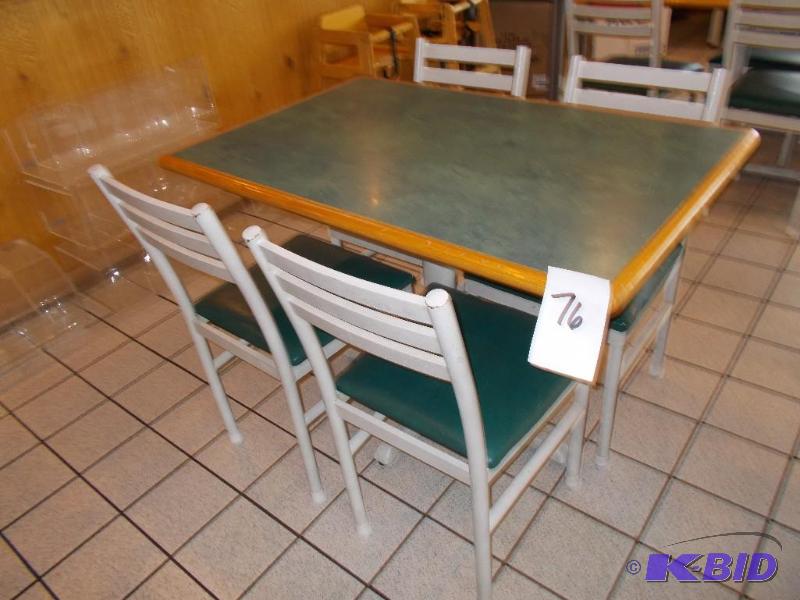 Restaurant Style Dining Room Table With 4 Cha...