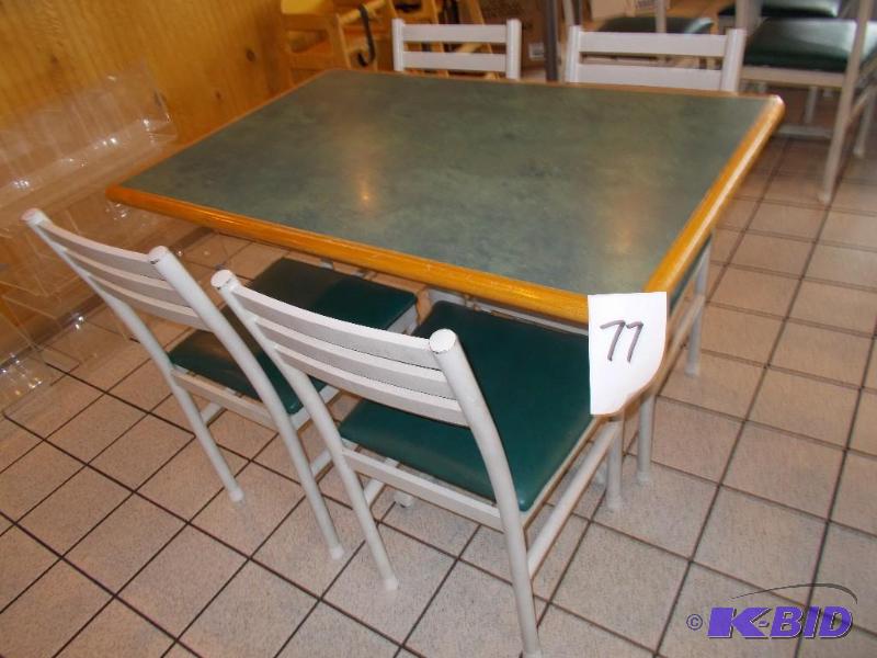 Restaurant Style Dining Room Table With 4 Cha...