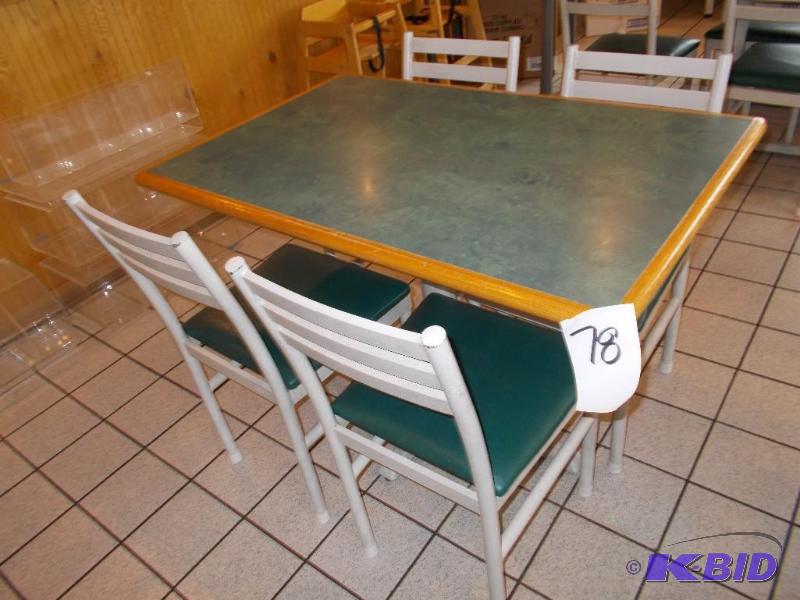 Restaurant Style Dining Room Table With 4 Cha...