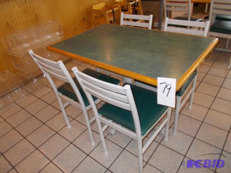 Restaurant Style Dining Room Table With 4 Cha...