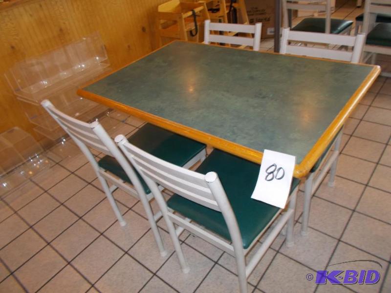 Restaurant Style Dining Room Table With 4 Cha...