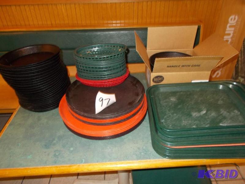 1 Lot of Assorted Serving Trays and French Fr...