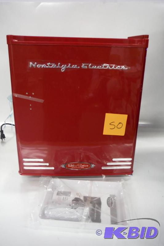 lot 50 image: Nostalgia Electrics CRF170RETRORED Retro Series Mini Fridge, 1.7 Cubic Feet