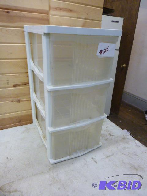 lot 125 image: 3 Drawer Storage Unit 24 12" X 13"...