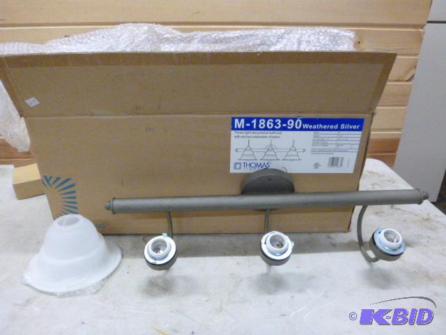lot 163 image: Thomas Bathroom Light Weathered silver, 3 bul...