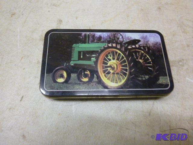 lot 52 image: John Deere Lock Blade Knife in Decorative Tin...
