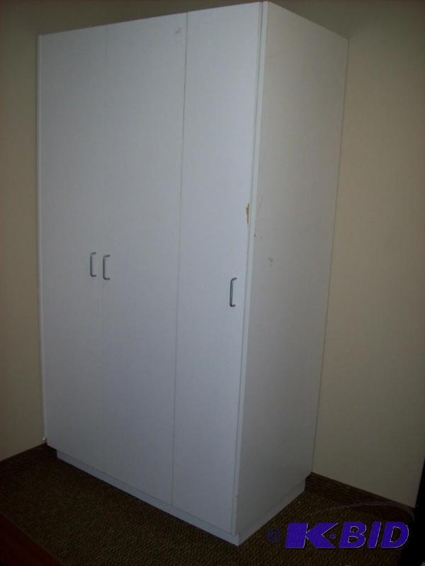 3 door white storage cabinet  80h x 46w x 25d...