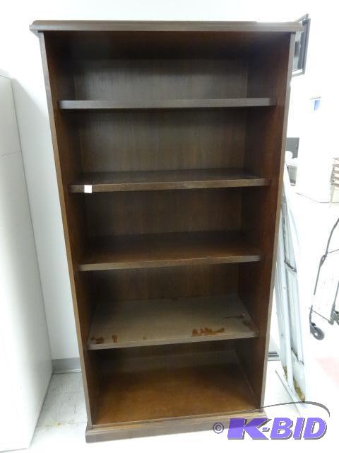 lot 127 image: Wood Book Shelf 37 X 20 X 72 4 Adjustable She...