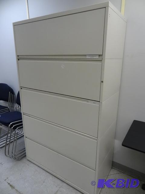 lot 139 image: 42" Metal 5 Drawer Lateral File...