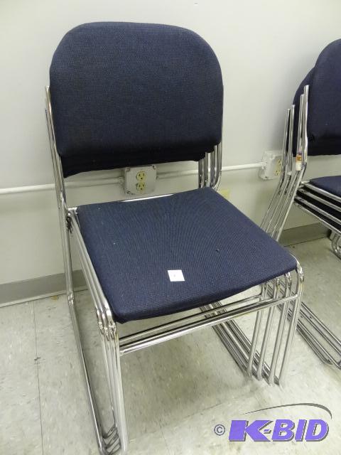 lot 141 image: 4 Matching Metal Framed Stack Chairs...