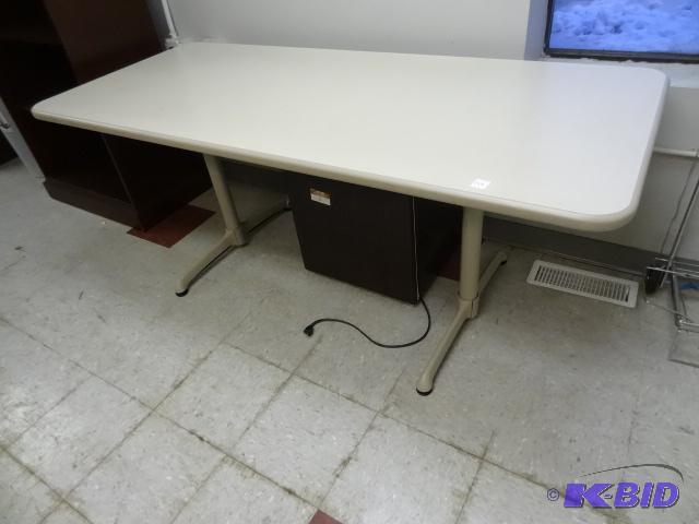 lot 148 image: 70 X 30 Metal Framed Table...