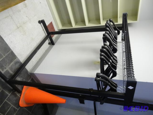 lot 159 image: Metal Coat Rack. 22 Hangers on Wheels...