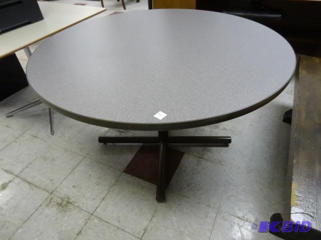 lot 161 image: 48" Round Metal Framed Table...