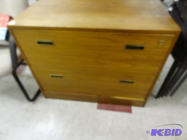 lot 178 image: 36" Wood 2 Drawer Lateral File...