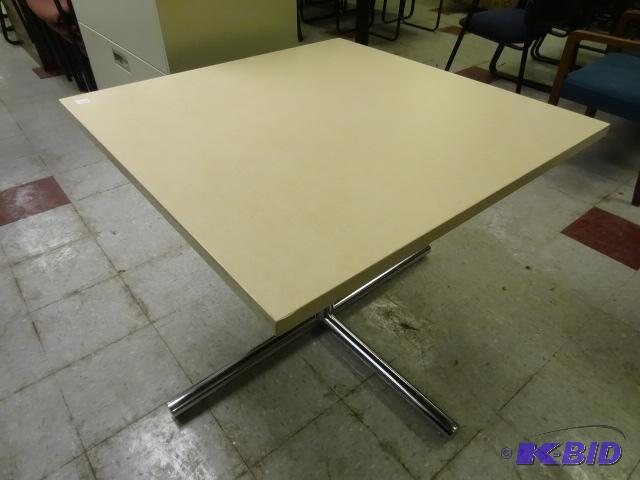 lot 184 image: 36 X 36 Metal Framed Table...