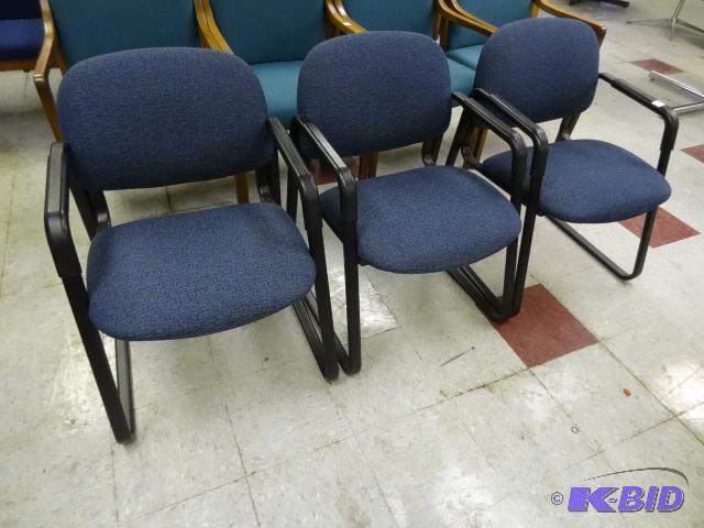 lot 194 image: 3 Matching Metal Framed Side Chairs...
