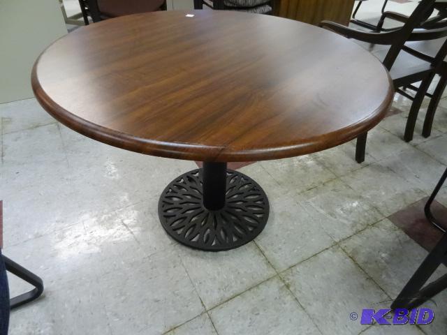 lot 195 image: 42" Round Metal Framed Table...