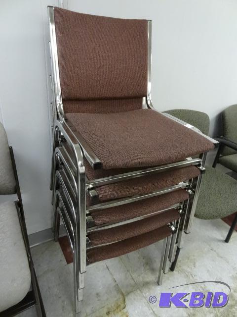 lot 205 image: 5 Metal Framed Stack Chairs...