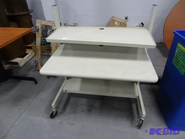 lot 227 image: Desk on Wheels. Adjustable Height 36 X 24...