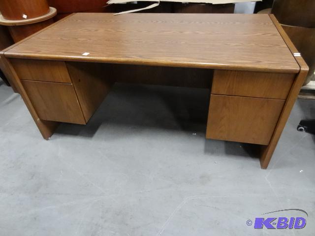lot 229 image: Wood Office Desk. 66 X 36 X 29. 4 Drawer...