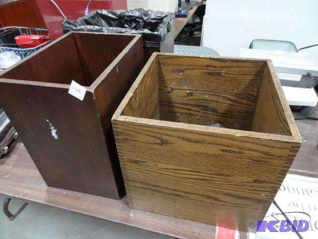 lot 236 image: 3 Wood Trash Containers...