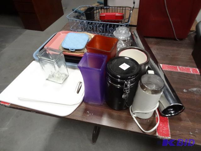 lot 237 image: Misc vases, Jars, Trays, and Kitchenware...