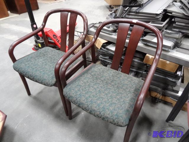 lot 262 image: 2 Matching Wood Framed Stack Chairs...