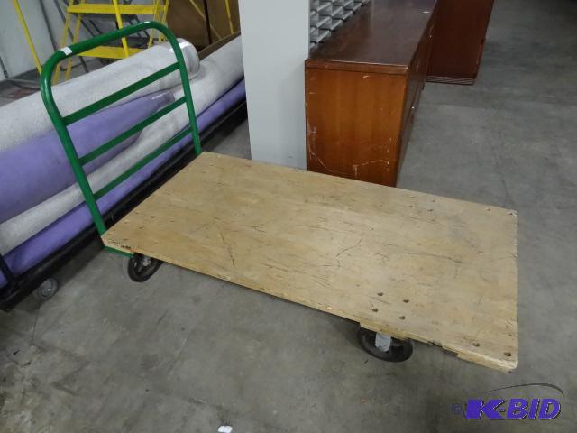 lot 276 image: Uline Heavy Duty 4 Wheel Cart. 60 X 30...
