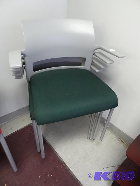lot 3 image: 4 Matching Metal Framed Stack Chairs...