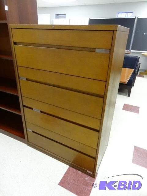 lot 36 image: Kimball 4 Drawer Wood Lateral File 36"...