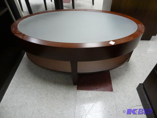 lot 39 image: 42 X 25 X 16 Coffee Table. Wood Frame. Glass ...