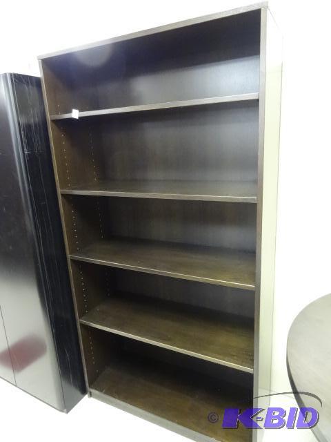 lot 41 image: Wood Book Case. 36 X 14 X 68. 4 Adjustable Sh...