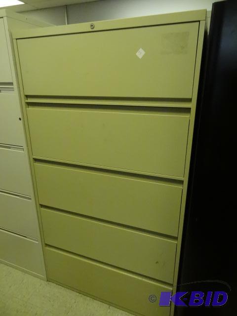 lot 43 image: 36" Metal 5 Drawer Lateral File...