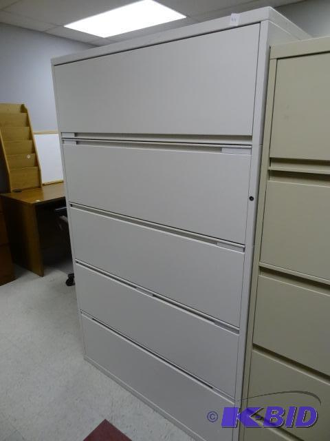 lot 44 image: 42" Metal 5 Drawer Lateral File...