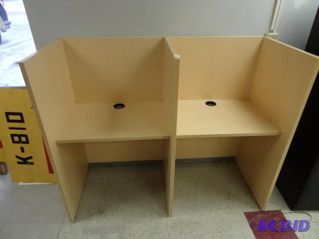 lot 5 image: Double Student Cubicle Desk 59 X 24 X 48...