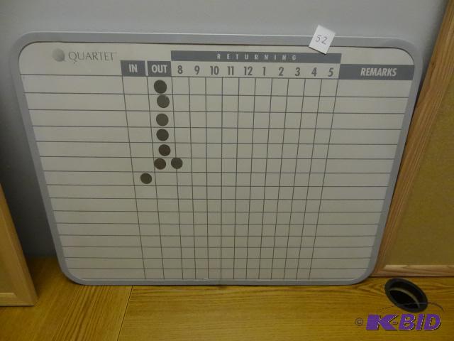 lot 52 image: Quarter in out White Board 24 X 18...