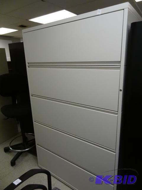 lot 56 image: 42" Metal 5 Drawer Lateral File...
