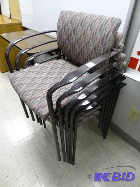 lot 64 image: 5 Matching Metal Framed Stack Chairs...