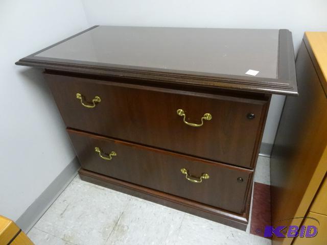 lot 93 image: 40" Wood 2 Drawer Lateral File...