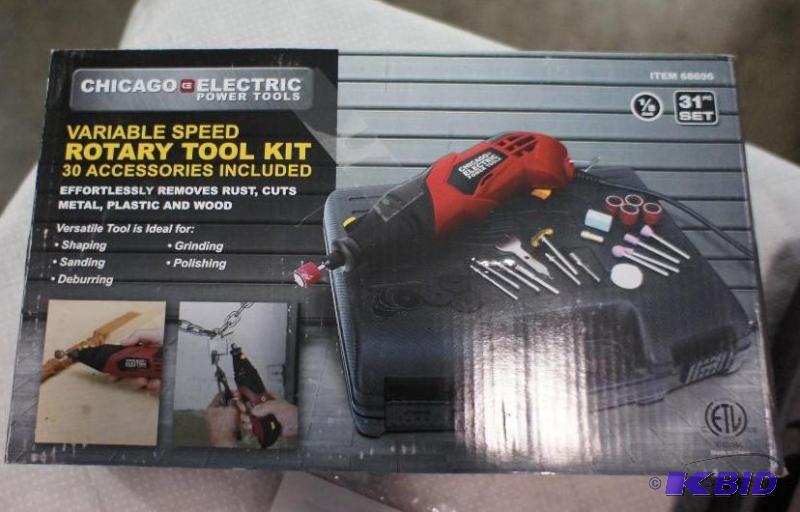 lot 14 image: Chicago Electric Variable Speed Rotary Tool K...