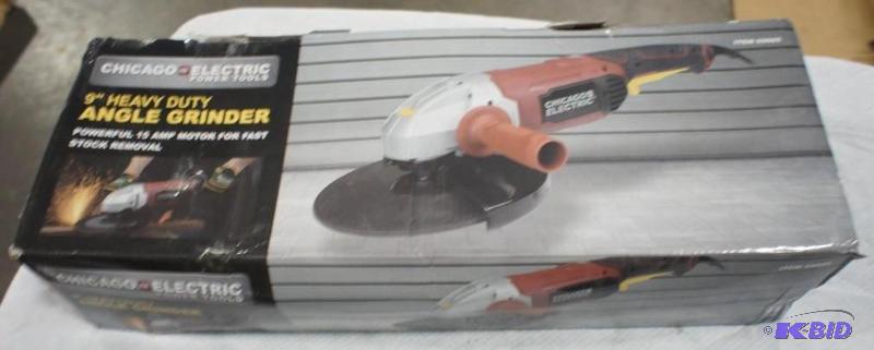 lot 28 image: Chicago Electric 9" Heavy Duty Angle Gri...